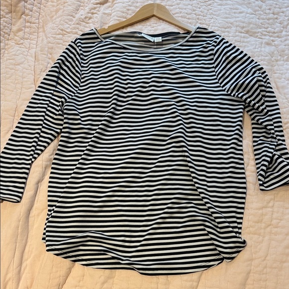 Chico's Striped Long Sleeve Flowy Top 2 (XL) - Picture 7 of 9